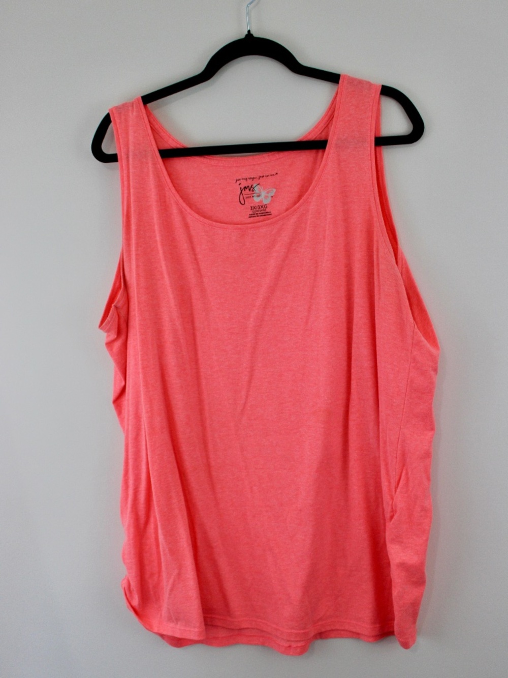 JMS Just My Size Coral Ruched Side Tank 3X